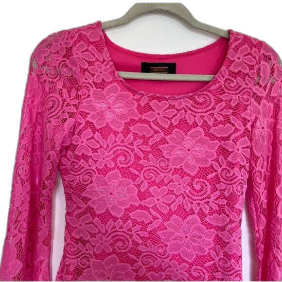 NWT Alexia Admor Pink Lace Long Sleeve Mini Dress – Size Small - Picture 2 of 8